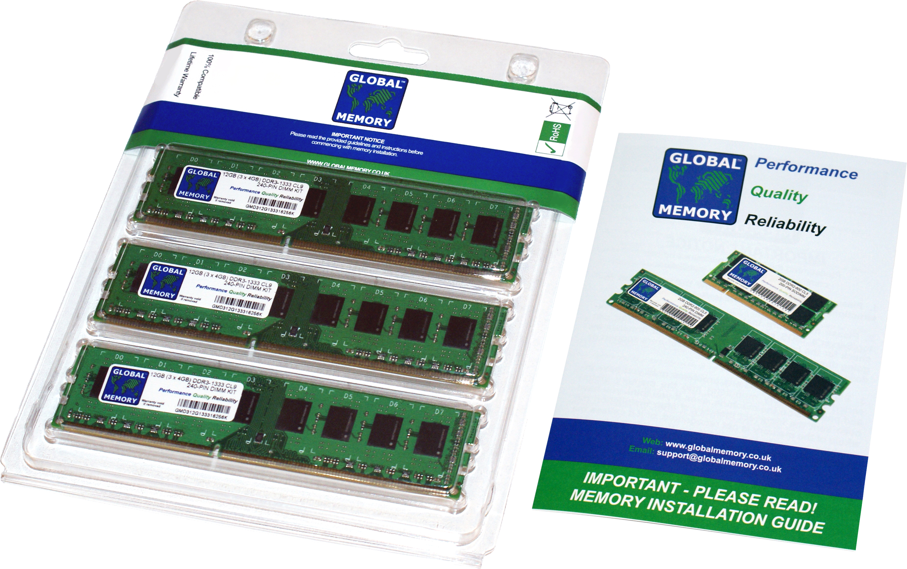 12GB (3 x 4GB) DDR3 1866MHz PC3-14900 240-PIN DIMM MEMORY RAM KIT FOR PC DESKTOPS/MOTHERBOARDS